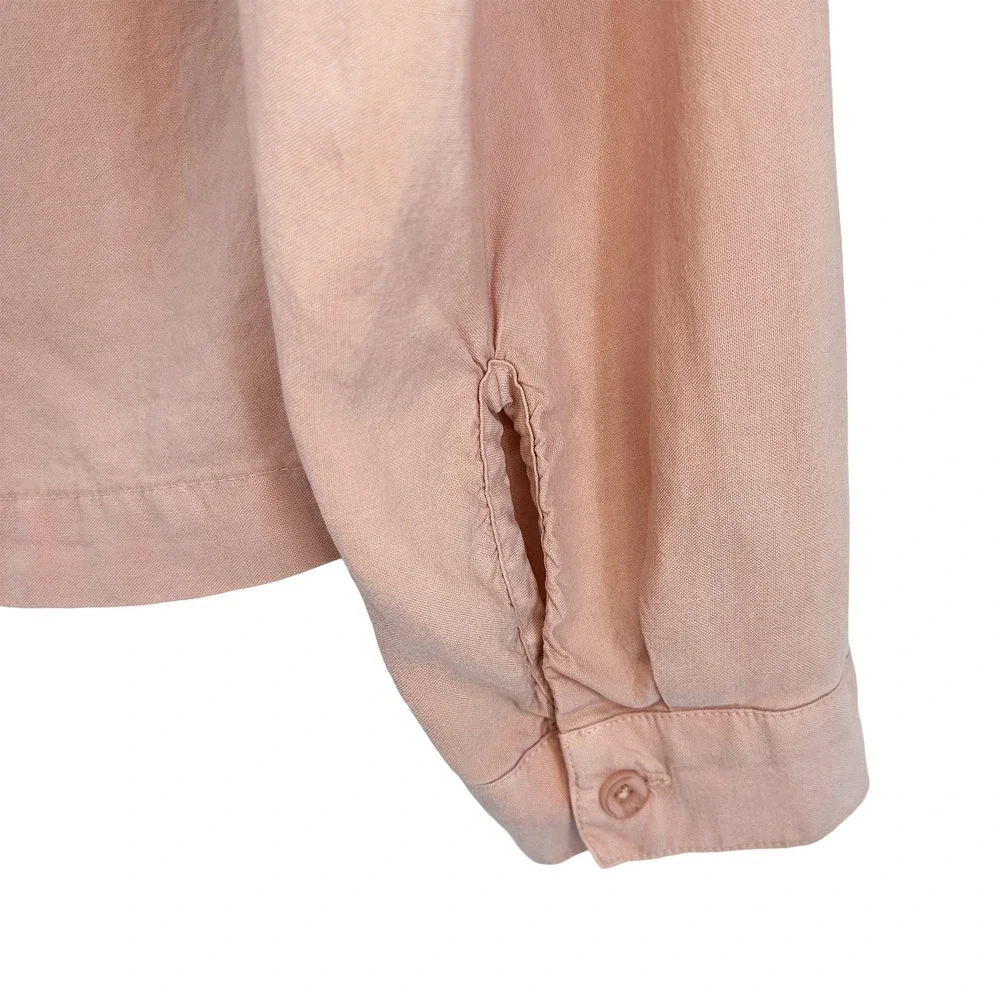 CLOTH & STONE 100% Tencel Smocked Shoulder V-neck Blouse • Small‎ • pink